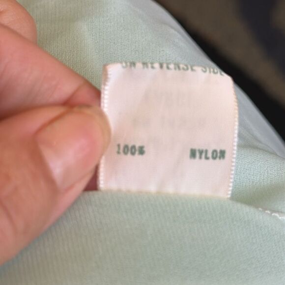 Vintage 60‎ Sans Souci Aqua/mint green semi sheer nylon robe - Picture 9 of 10